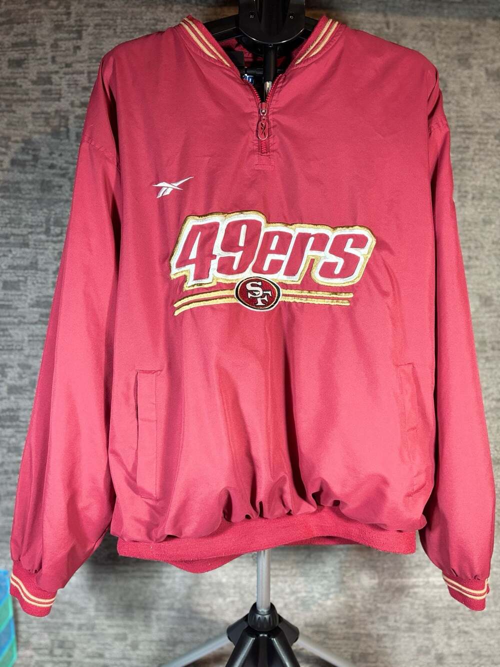 Vintage 90s Reebok San Francisco 49ers Half-Zip Pullover Windbreaker Jacket